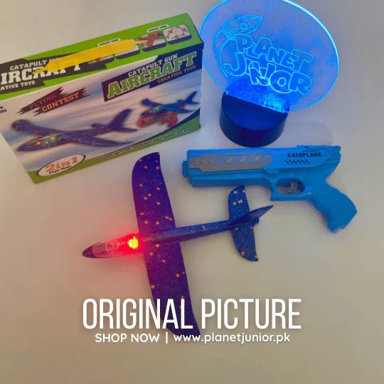 LED foam glider airplane launcher
