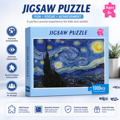 Starry Night Jigsaw Puzzle – Premium Puzzle for Kids & Adults - 1000-Piece
