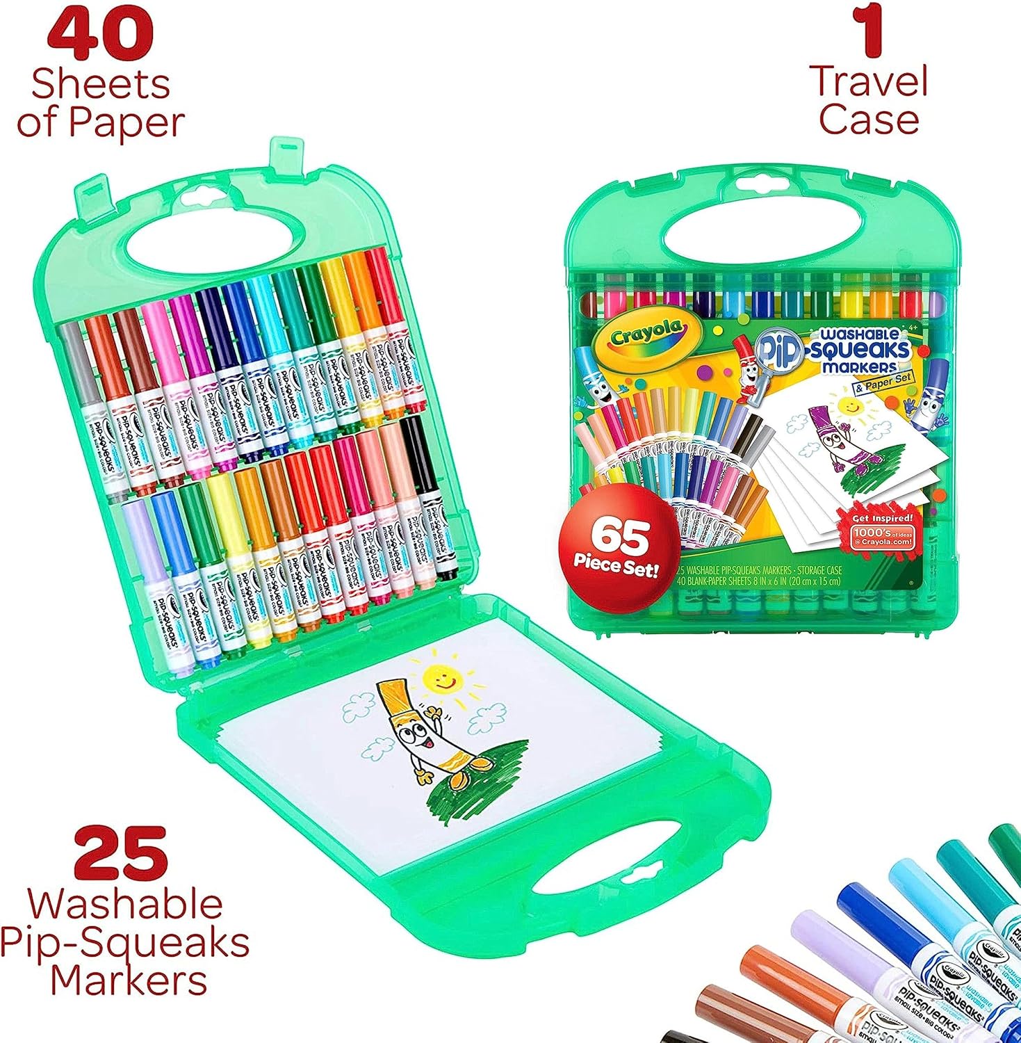 Crayola Pip-Squeaks markers and paper set contents