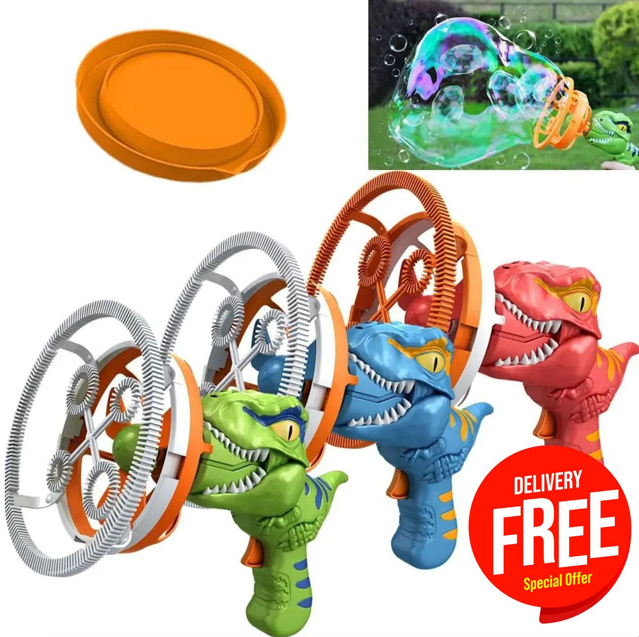 Electric dinosaur bubble machine with rechargeable batteries