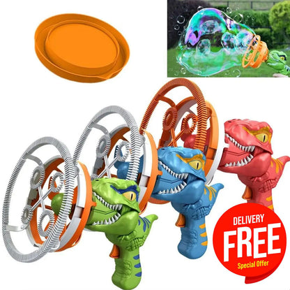 Electric dinosaur bubble machine with rechargeable batteries