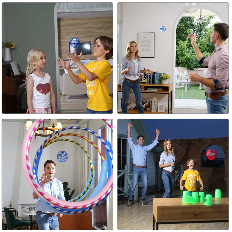 Flying boomerang ball toy features