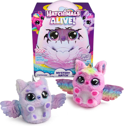 Hatchimals Alive Mystery Hatch Pufficorn characters and retail box