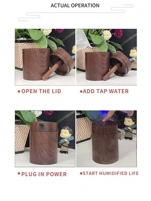 Mini wood grain USB humidifier operation guide