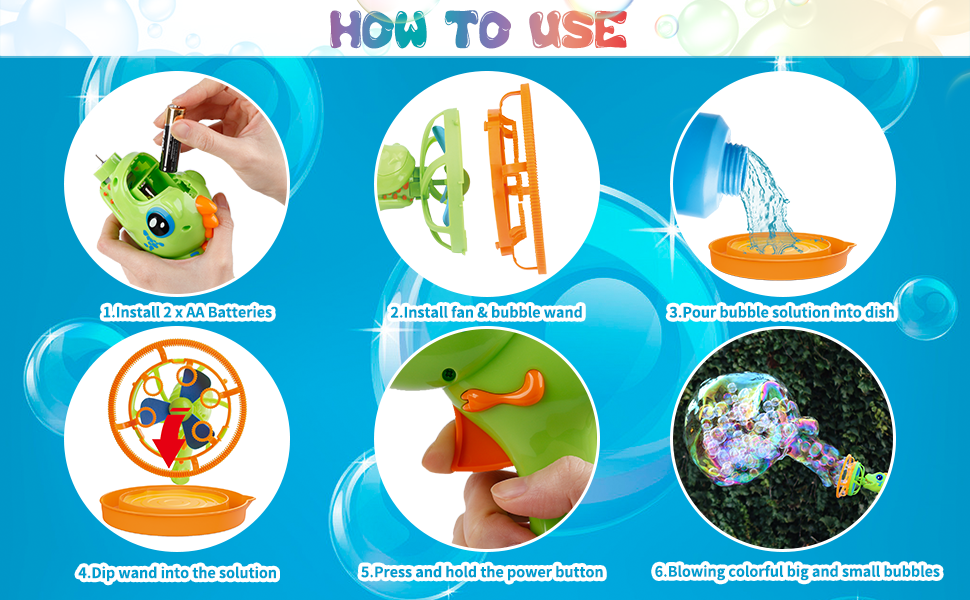 Dinosaur Bubble Gun Machine