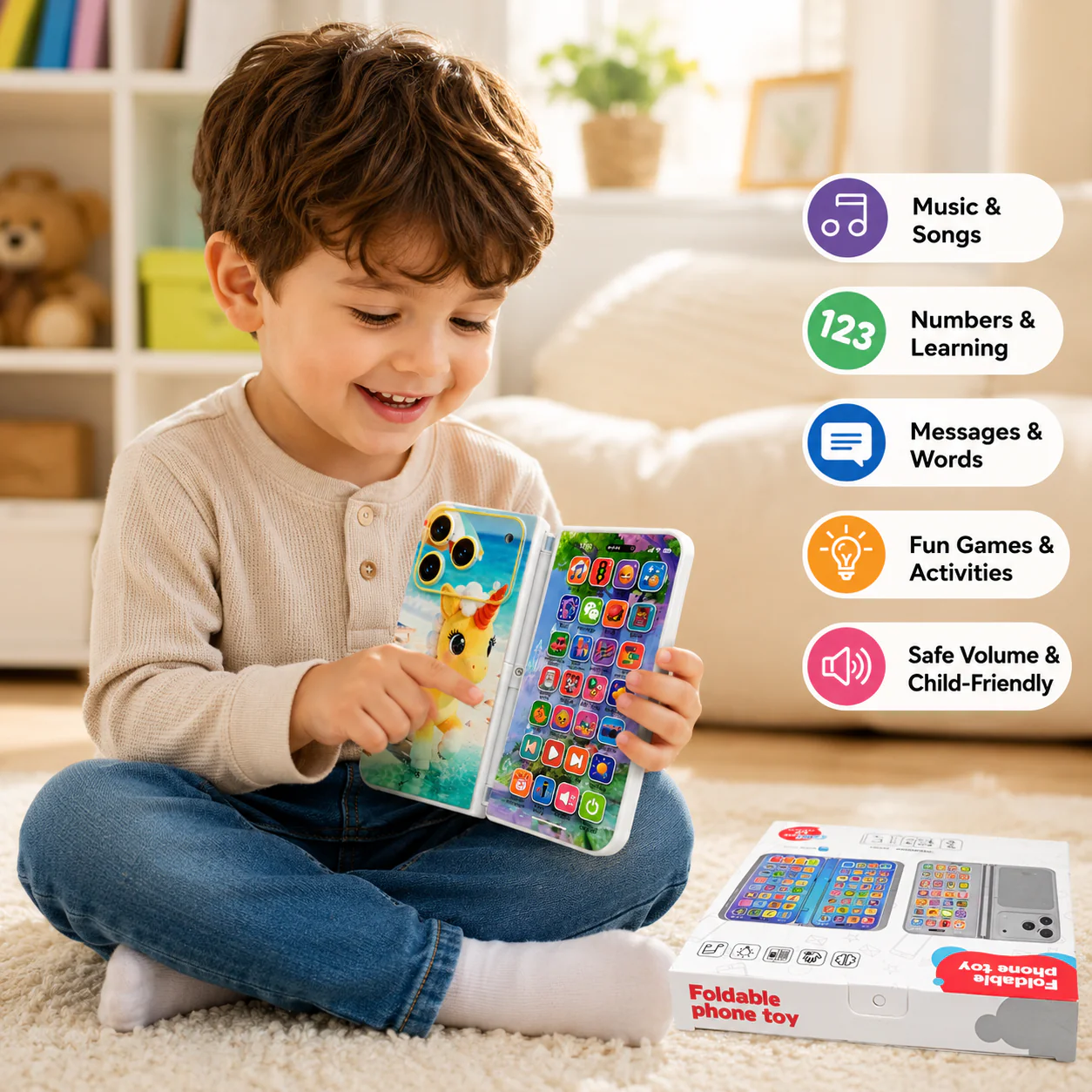 Foldable Educational Phone Toy for Kids