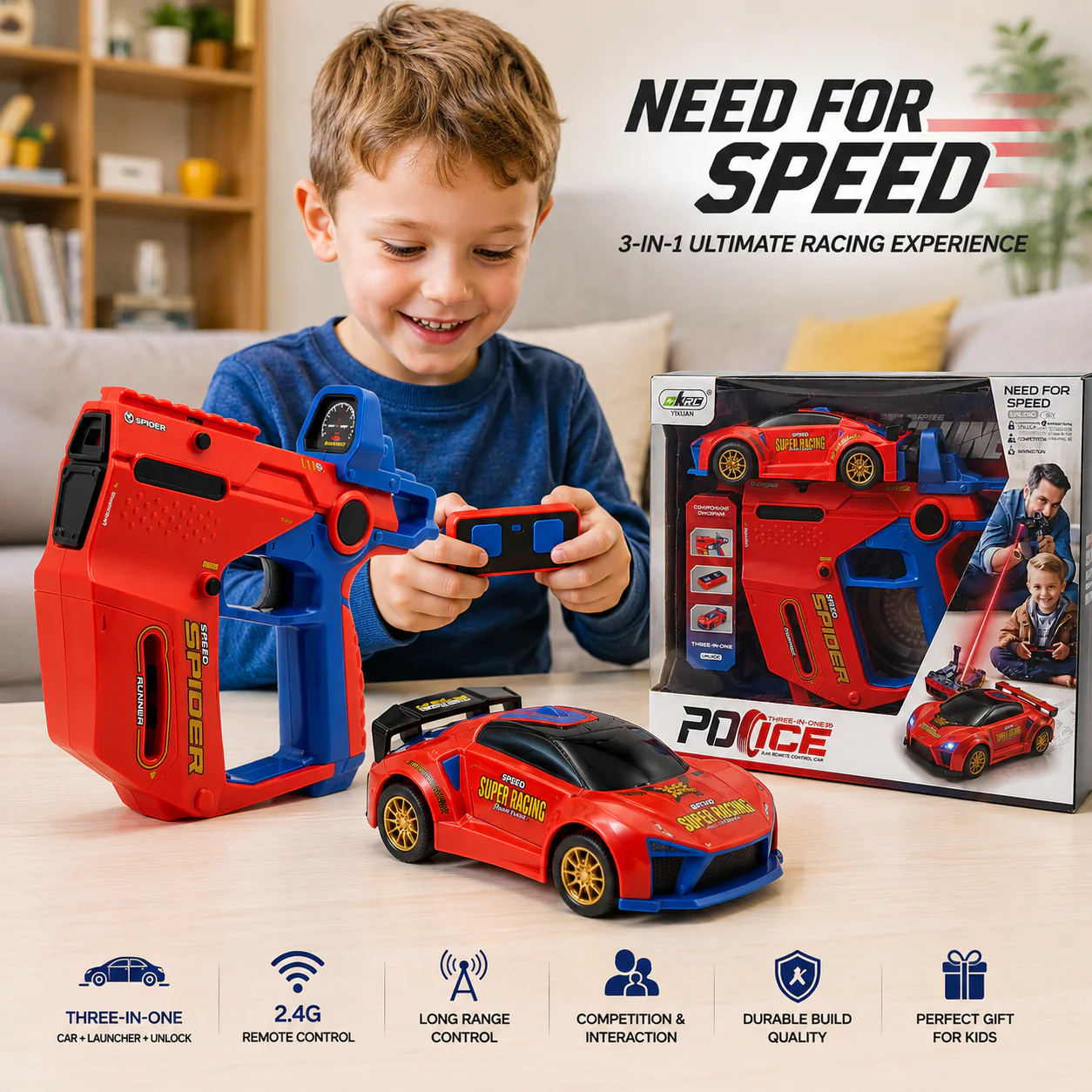 3-in-1 Remote Control Car Launcher