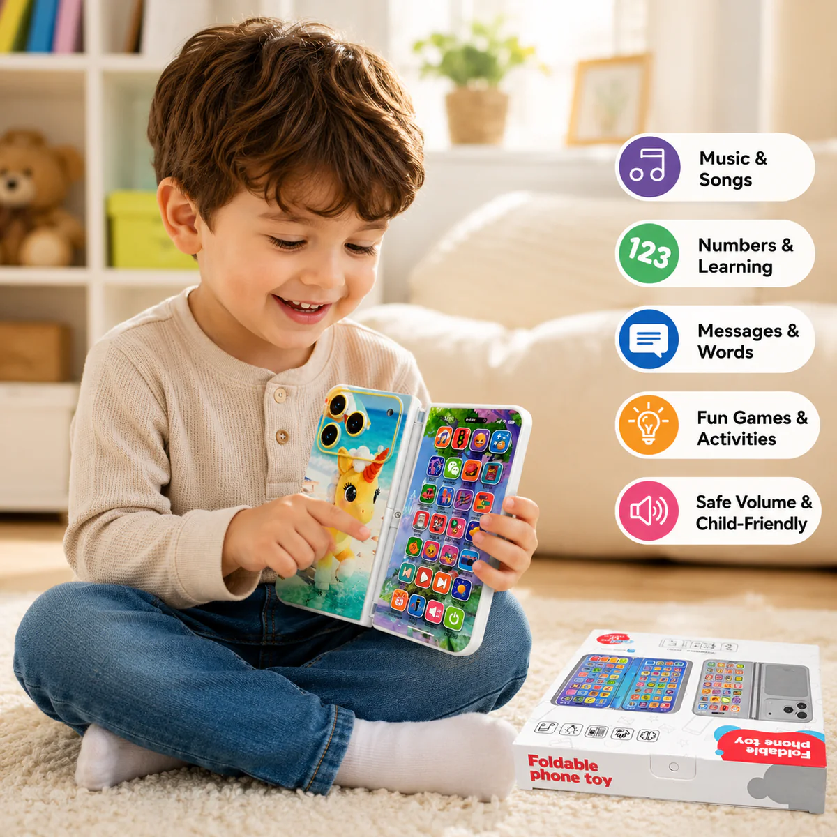 Foldable Educational Phone Toy for Kids