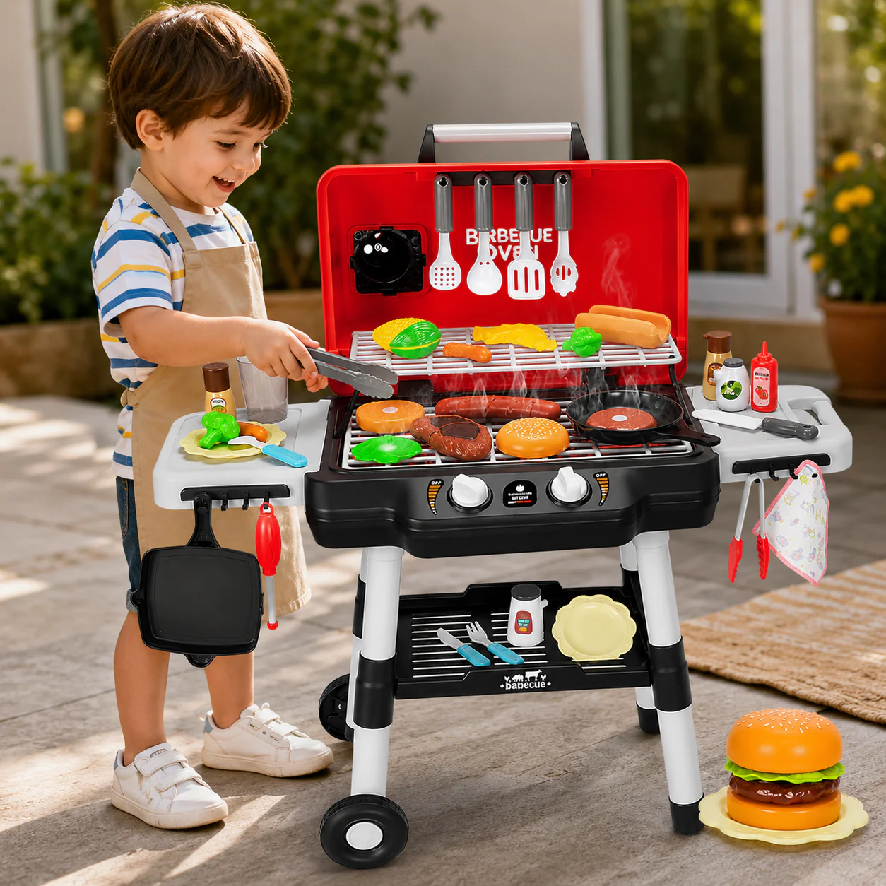 Kids BBQ Grill Playset with Light & Sound
