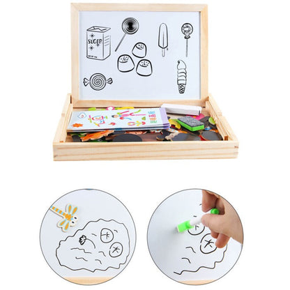 2-in-1 Montessori Magnetic Puzzle Drawing Board