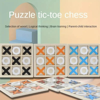 Wooden Tic-Tac-Toe Puzzle Game