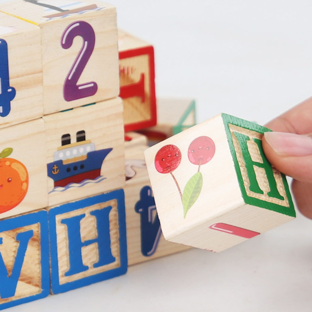 Alphabet Blocks with Wooden Storage Box