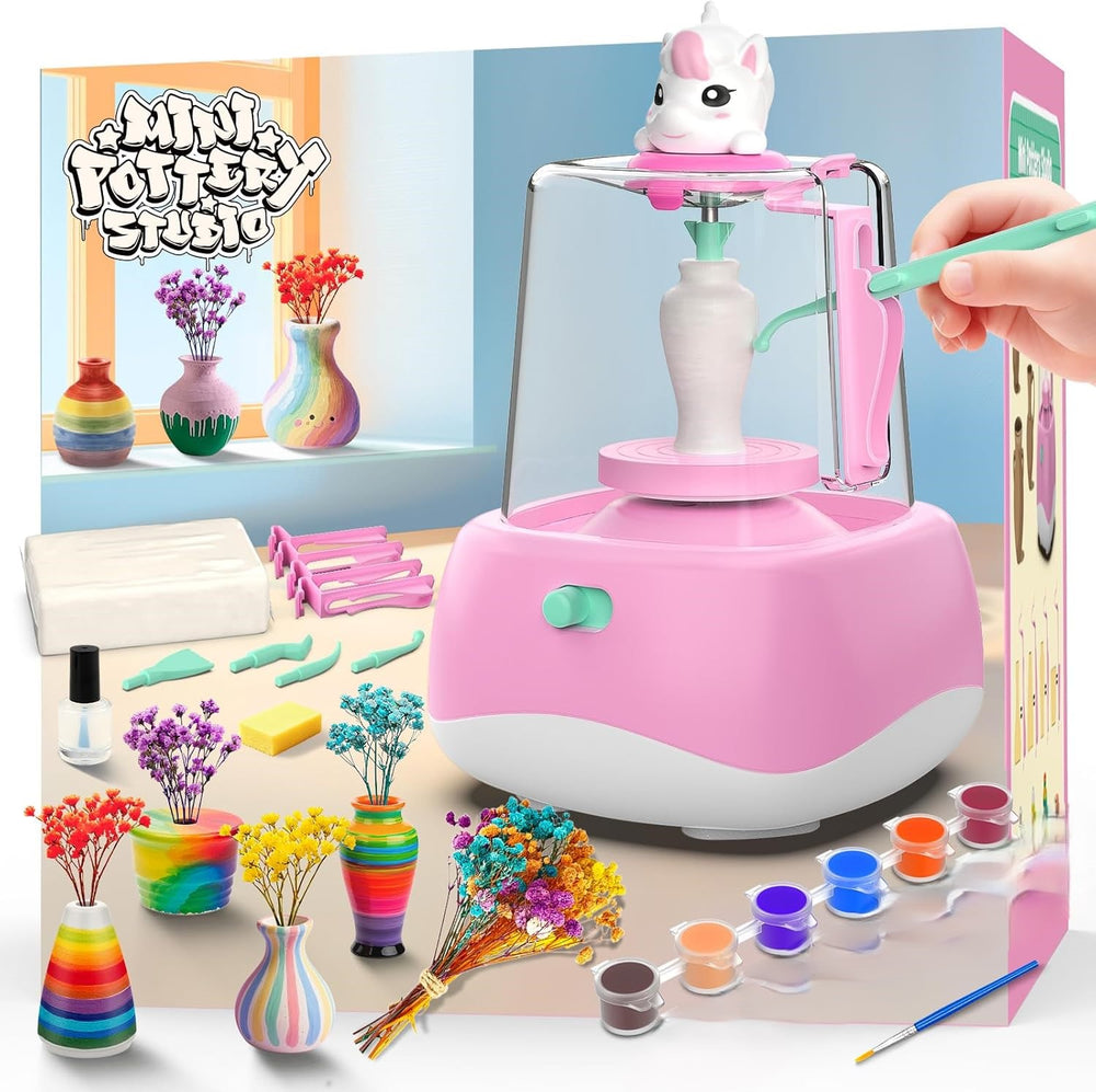 Kids Electric Unicorn Pottery Machine and Painting Kit