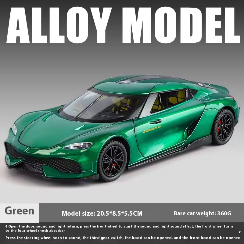 1:24 Diecast Koenigsegg Gemera Model Car - open doors