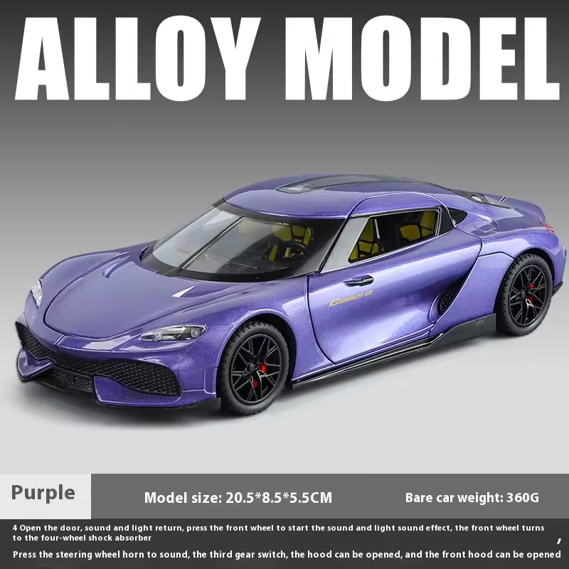 1:24 Diecast Koenigsegg Gemera Model Car - rear view