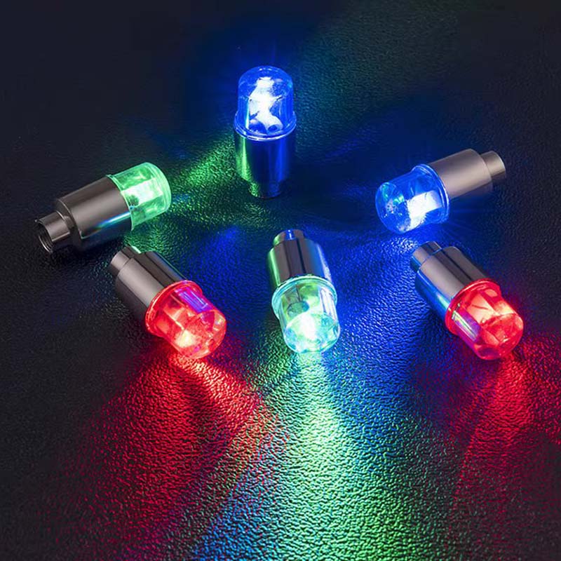 Waterproof LED tire valve cap lights for car bike motorcycle