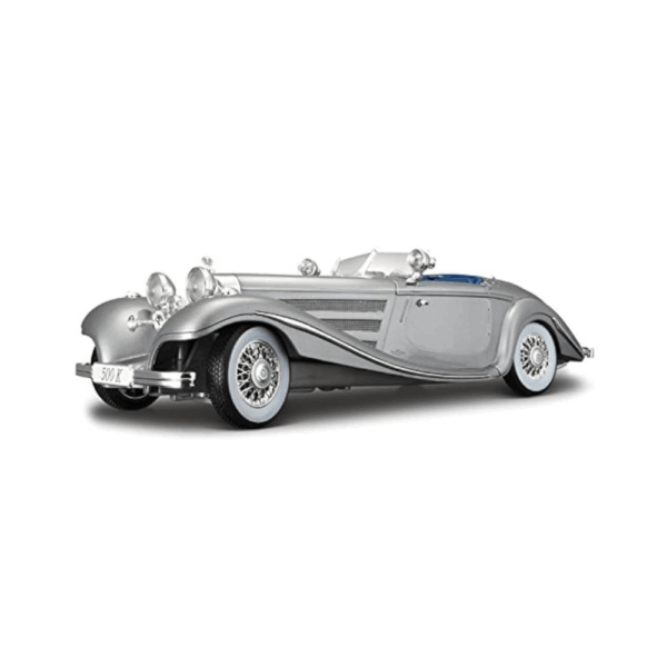 Maisto 1:18 Mercedes Benz 500K Typ Specialroadster 1936 - Silver - image 4