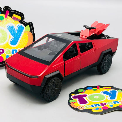 Mini Diecast Tesla Pickup Truck With Bike - 1Pc - image 3