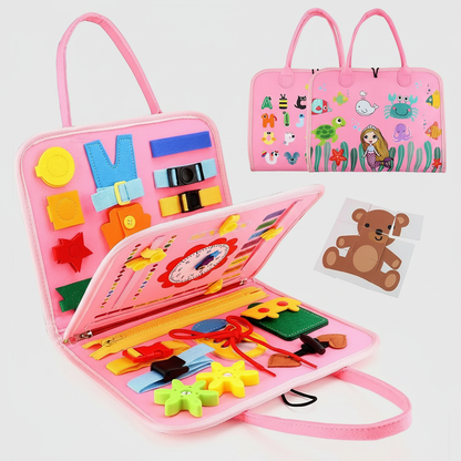 Montessori Kids Multi-functional Activity Busy Book - Pink cover