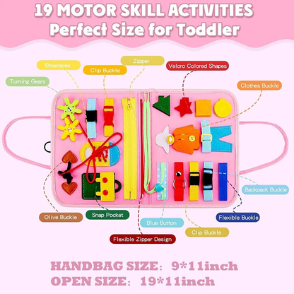 Montessori Kids Activity Busy Book - Pink learning pages
