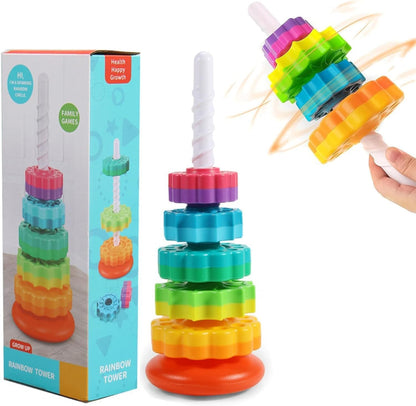Rainbow Spin Stacking Tower - size details