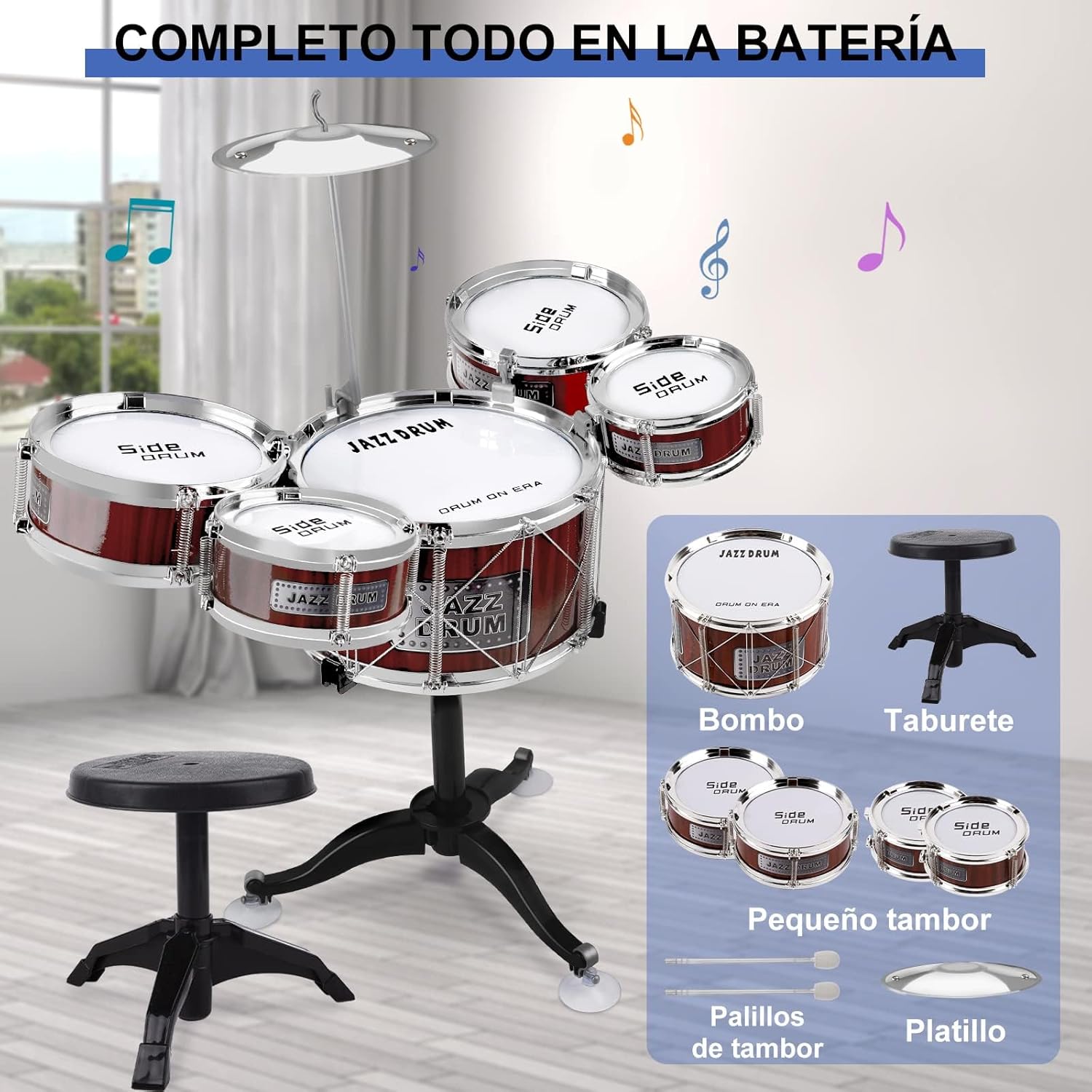 63cm Kids Music Jazz Drum Set - image 3