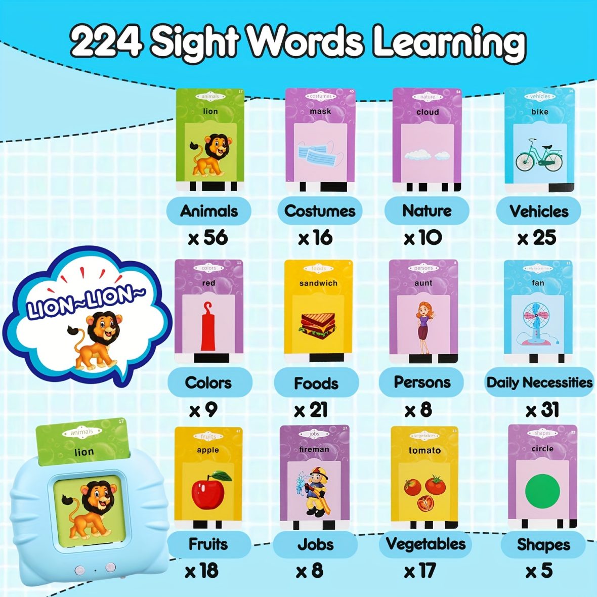 Rechargeable Talking Flash Card Reader Toddler Toy 4