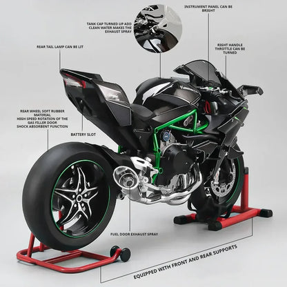 1:6 Diecast Kawasaki Ninja H2R Bootable Spray Bike - image 10
