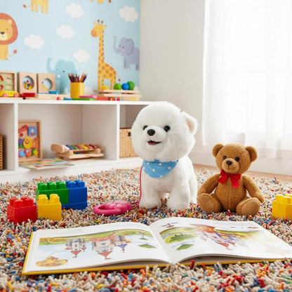 RC Plush Maltese Dog - interactive features