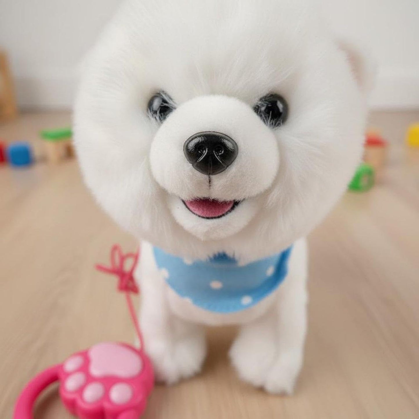 RC Plush Maltese Dog - remote leash