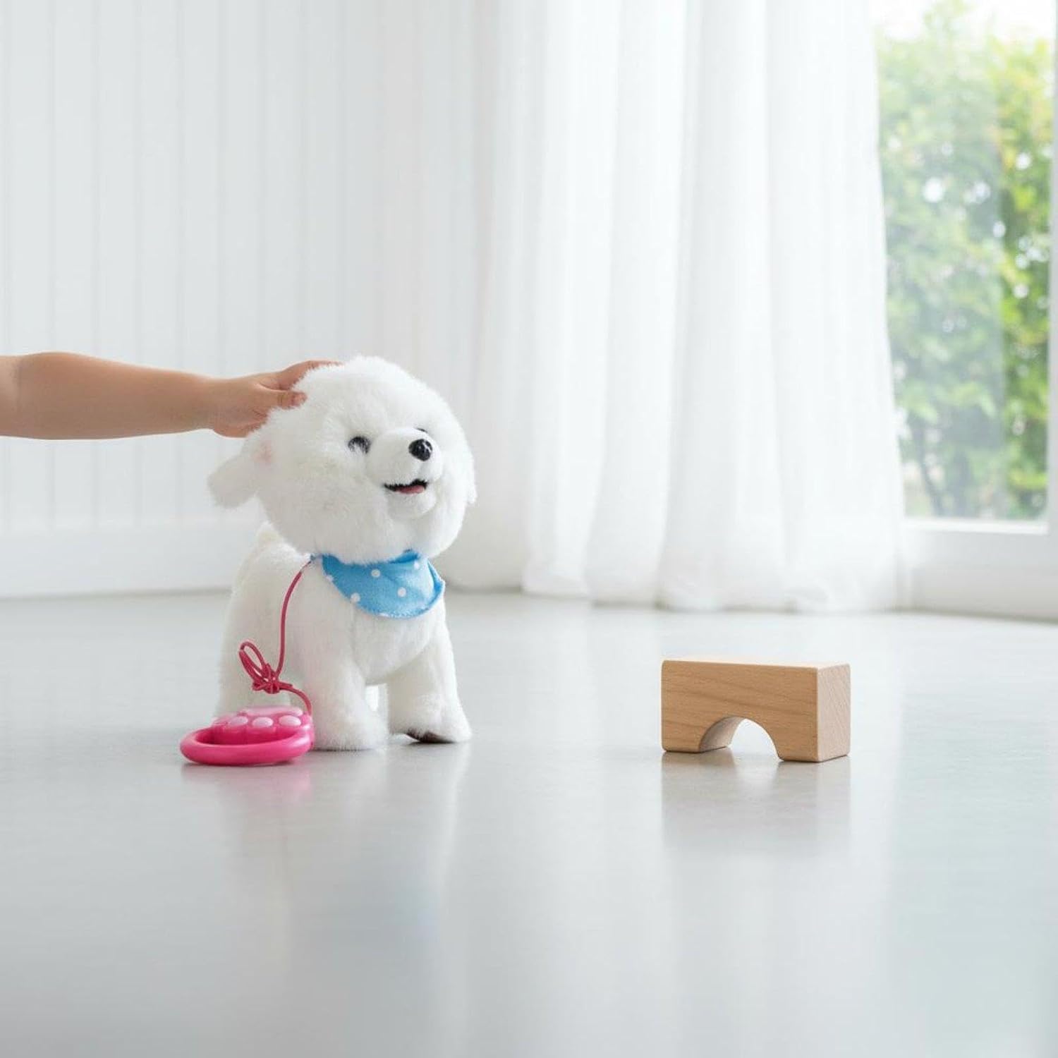 RC Plush Maltese Dog - walking action