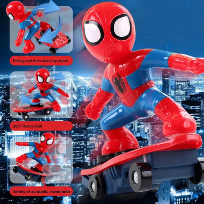 Spider Man electric spinning skateboard toy